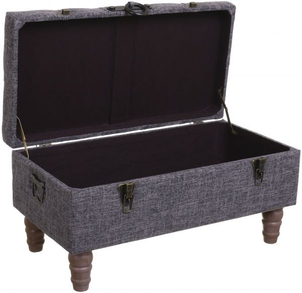 Сундук-пуф Shic B серый, 71,5х37х36,5 см ткань 