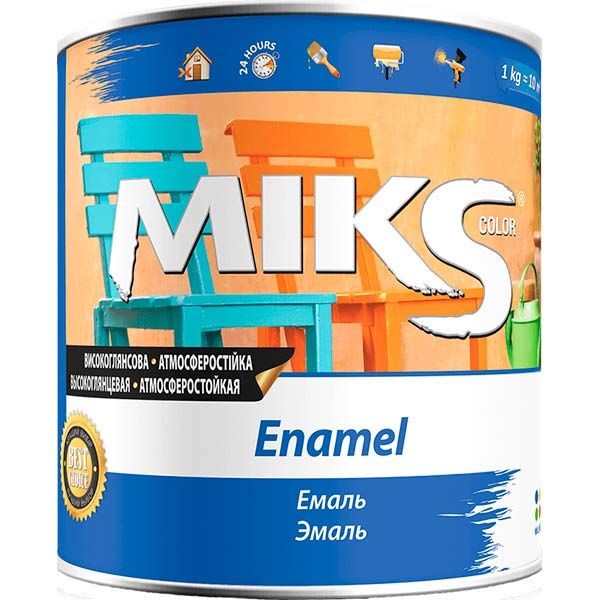 Емаль MIKS Color алкідна білий мат 2,8кг