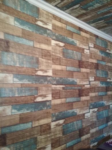 3D-панель з ПВХ самоклеюча дерево синя 700х770х6 мм 