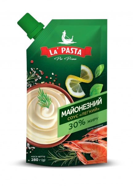 Соус майонезний La Pasta Легкий 30% 280 г дой-пак