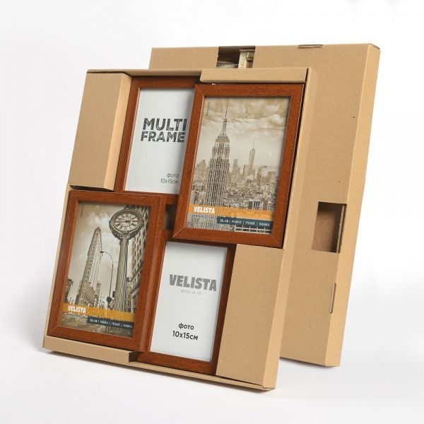 Мультирамка Velista на 4 фото 10x15/13х18 см коричневый 