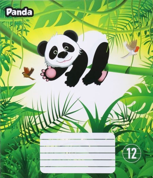 Тетрадь школьная 12 листов в линию Panda