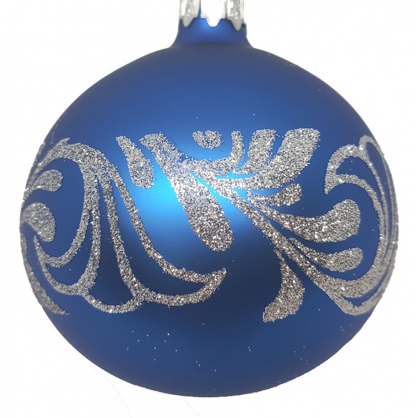 Шар новогодний 80 мм синий