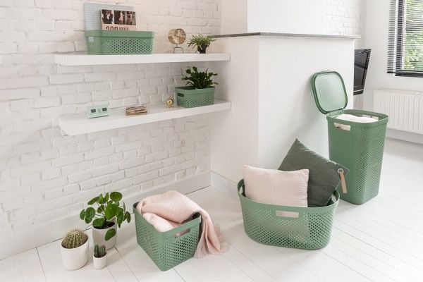 Кошик для білизни Curver Infinity 40 л 590x390x270 мм зелений 