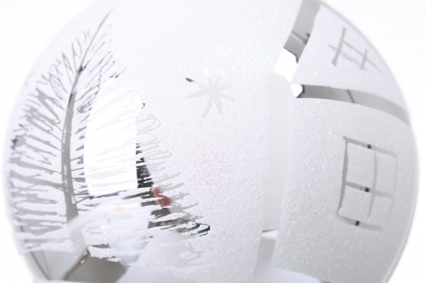 Куля новорічна сніжна колекція d 80 мм білий