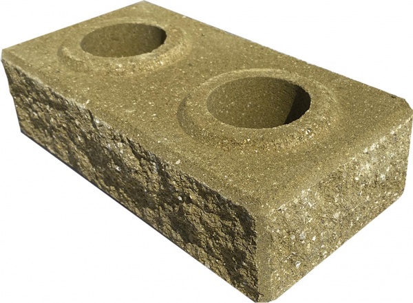 Кирпич гиперпрессованный LEGO-FASAD колотый угловой желтый