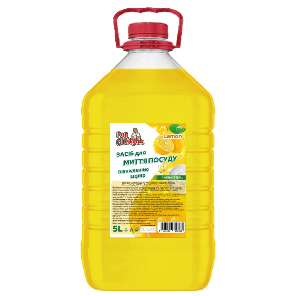 Средство для ручного мытья посуды Pan Chistyak с ароматом лимона 5л
