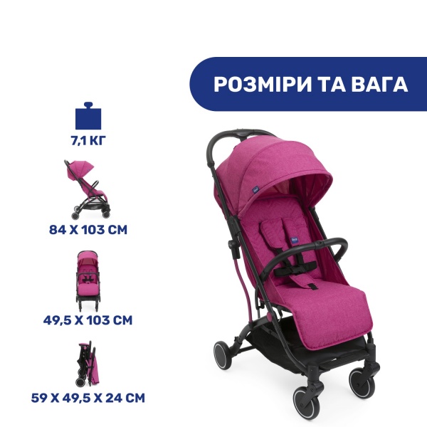 Коляска прогулочная Chicco Trolley Me сиреневая (79865.62) 