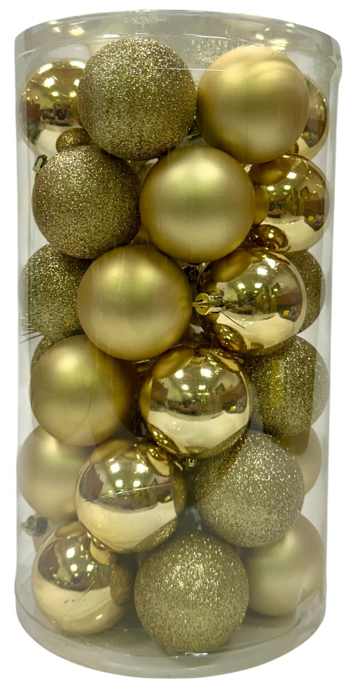 Шар новогодний делюкс микс фактур 36 шт 6 см в ассортименте