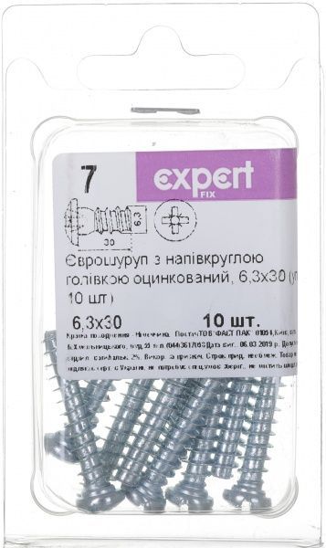 Єврошуруп 6,3х30 мм 10 шт.
