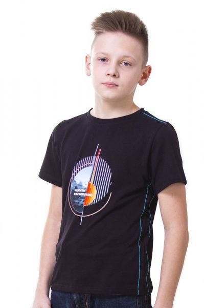Футболка для хлопчиків KOSTA р.122-128 чорний 0136-2 