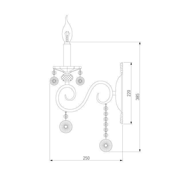 Бра Strotskis Ravenna 1x60 Вт E14 белый/золото 10104/1 