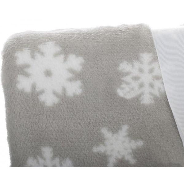 Плед La Nuit Snowflake 150x180 см сірий із білим