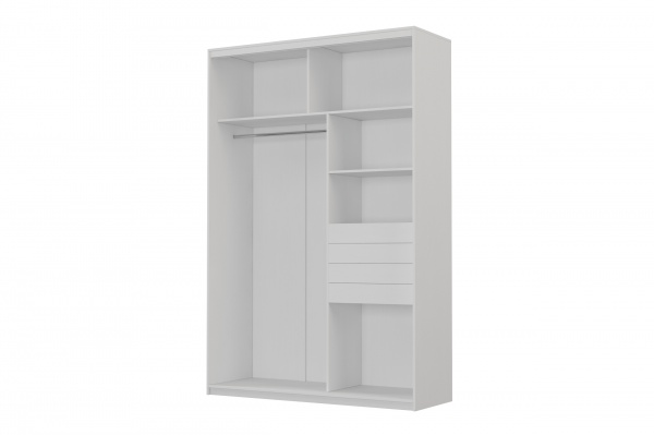 Шафа-купе SLIM Viskonta ДСП 1600x600x2400 мм білий двері скло