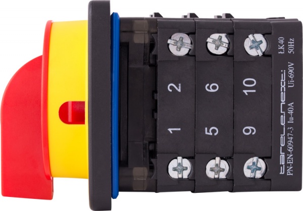 Перемикач пакетний E.NEXT LK40/3.323-ZК/45 щитовий з передньою панеллю (під пломбування) 3p 1-0-2 40А 8635-200