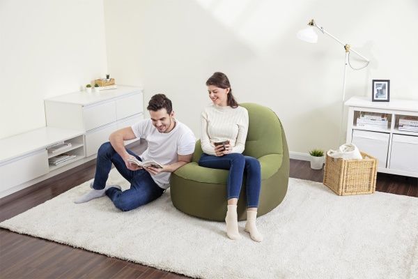 Крісло надувне Bestway Toughpod 105х98 см оливковий