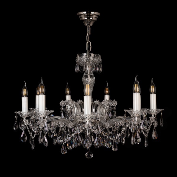 Люстра подвесная ArtGlass 8x40 Вт E14 латунь/хрусталь E 0101/09/30 CL 