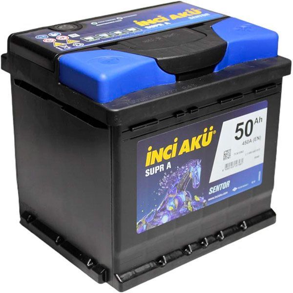 Акумулятор автомобільний INCI Supra (Sentor) 50А 12 B L1 050 045 013 «+» праворуч