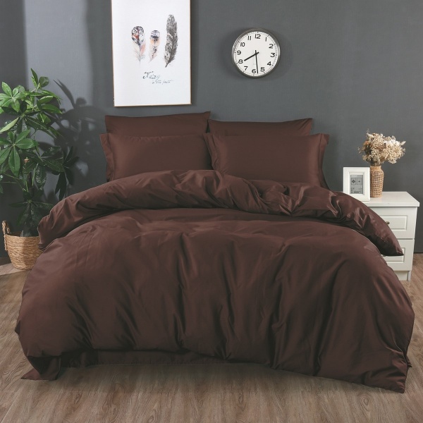 Комплект постільної білизни євро темний шоколад Word of Dream 