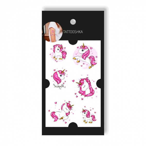 Тату тимчасове TATOOSHKA Рожевий єдиноріг