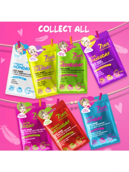 Маска тканевая для лица 7 DAYS ЗАЖИГАТЕЛЬНАЯ ПЯТНИЦА 28 г