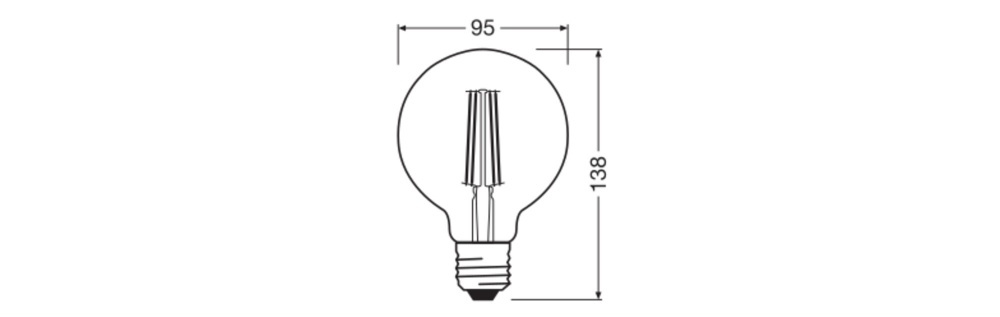 Лампа світлодіодна Ledvance 6,5 Вт G95 прозора E27 220 В 2400 К