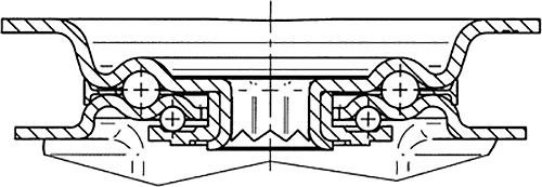 Колесо поворотне з гальмом 3377 DRR 125 P62 TENTE 