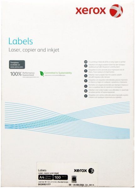 Наклейка Xerox А4/1 100 листов 003R93177 