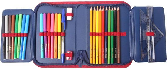 Пенал 31 предмет Super Hero 50020980 Herlitz темно-синий