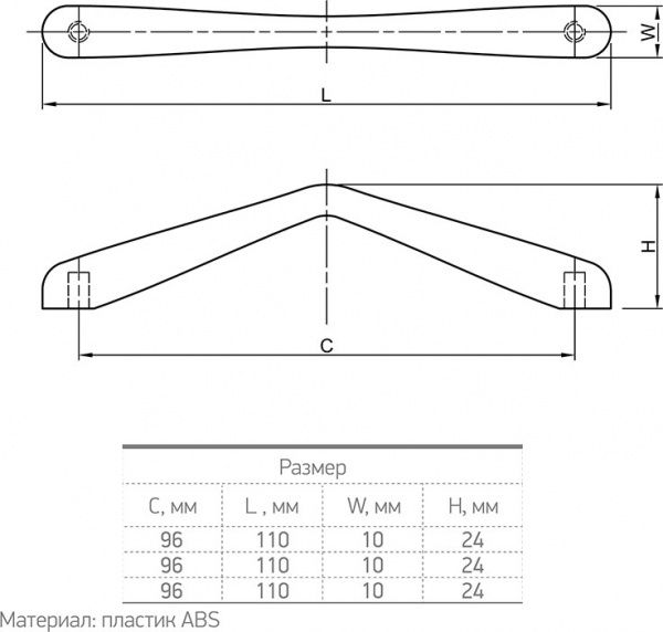 Мебельная ручка 52237 96 мм алюминий Smart PL 0374.96