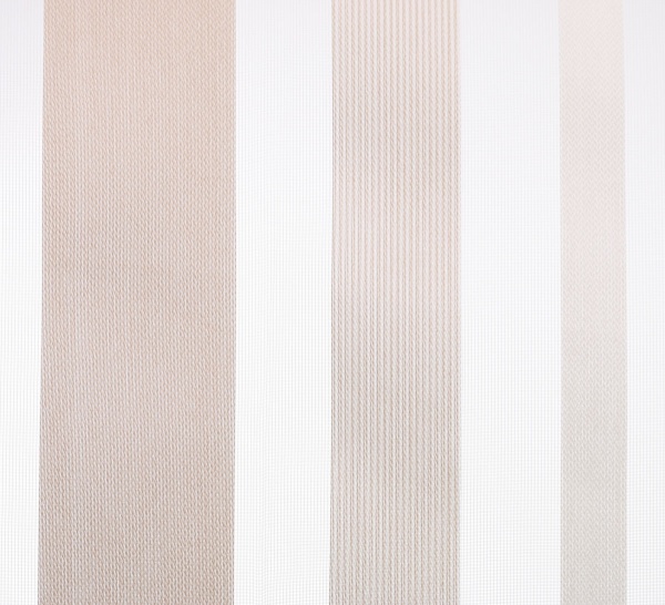 Ткань тюлевая 300 см полоски на сетке кремовый 