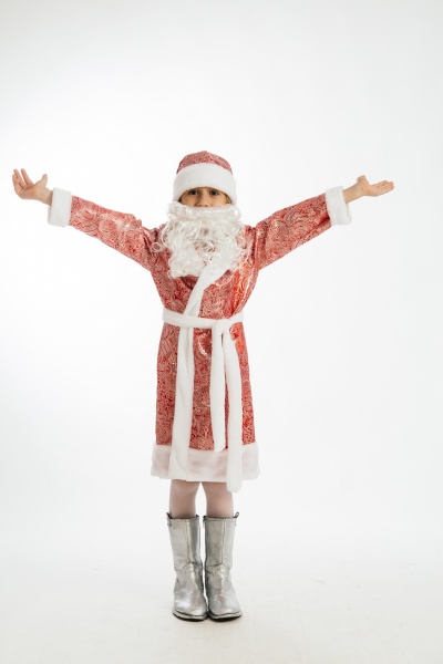 Костюм дитячий карнавальний КАРНАВАЛІЯ Дід Мороз 5-7 років р.122 червоний 