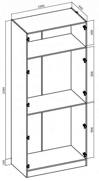 Шкаф для одежды Грейд Стефани-2 белый глянец 