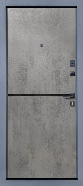 Двері вхідні Міністерство дверей КУ Лінея М бетон темний 2050x960 мм праві
