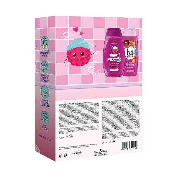 Дитячий набір для дівчинки Schauma & Fa Kids Шампунь & Бальзам 250 мл + Гель для душу & Шампунь 250 мл
