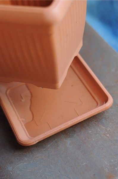 Поддон пластиковый OKT Тера 2 170 мм квадратный (14082) терракот 