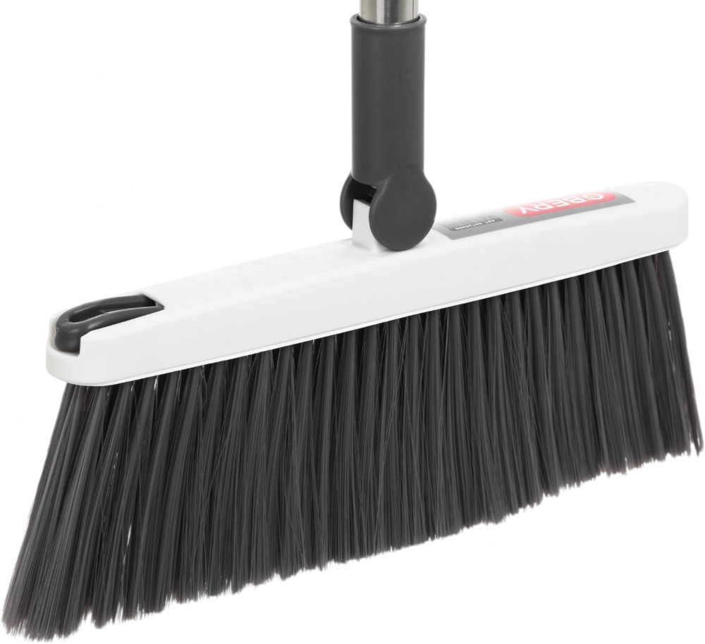 Комплект для уборки пола совок и щетка складные белый OBERY 103 см