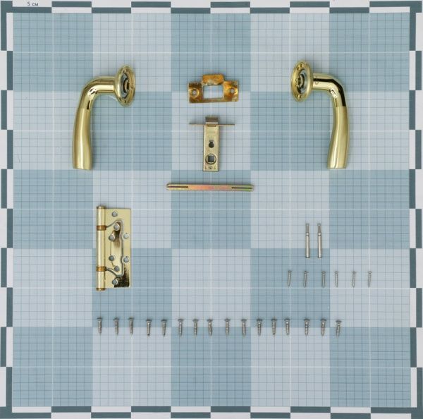 Защелка врезная с ручками RDA Siena 6-45 матовая латунь