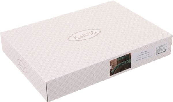 Комплект постельного белья Loft 2 коричнево-зеленый Karna 