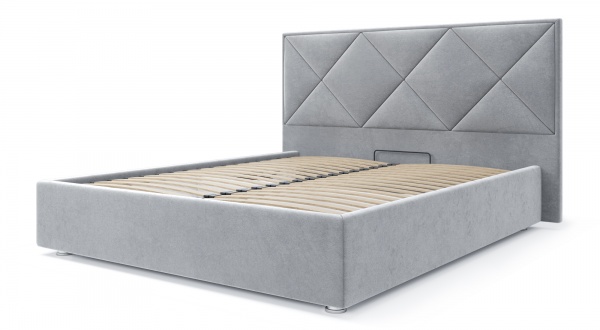 Ліжко з підйомним механізмом SOFYNO Кристал 180x200 см світло-сірий 