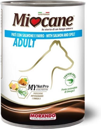Корм Morando MioCane with Salmon and spelled для собак, з лососем і полбою 400 г