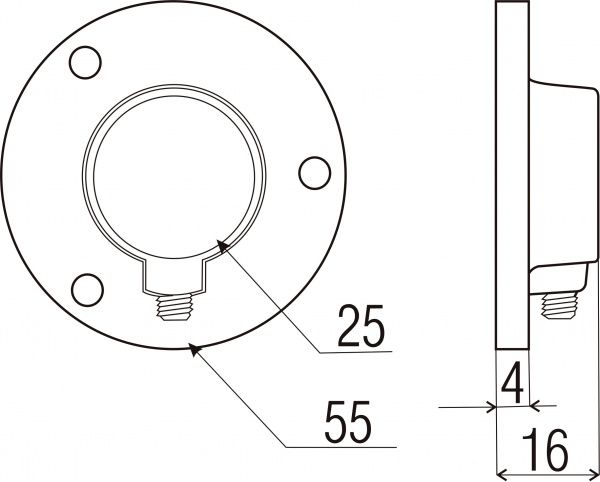 Фланець для труби DC d25 мм 2 шт.