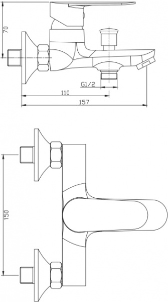 Змішувач для ванни Invena Esla BW-94-001