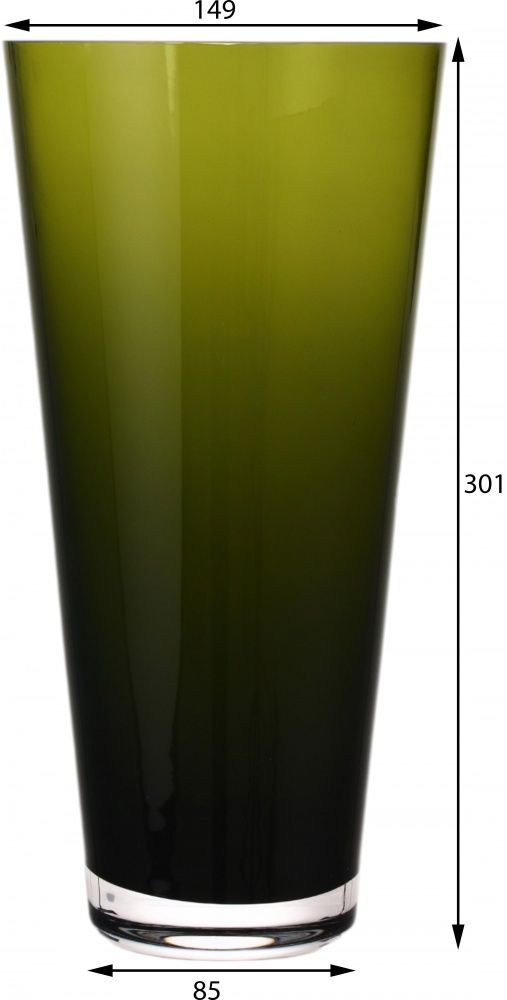 Ваза стеклянная Wrzesniak Glassworks Sofi 30 см оливковый 17-133B