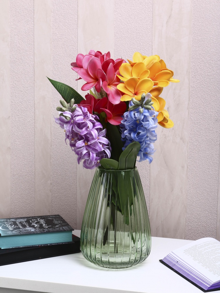 Ваза скляна Sensio Drops 22,5 см зелена JY-913DFX01A