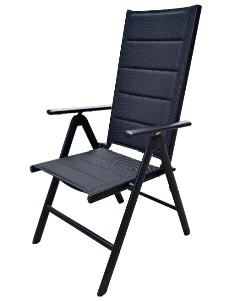 Кресло раскладное Indigo алюминий 102x55x69 см черный