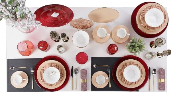 Сервиз столово-чайный Lina Beige 30 предметов на 6 персон Fiora