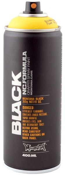 Фарба аерозольна Montana BLACK P 1000 Power Жовтий мат 400 мл