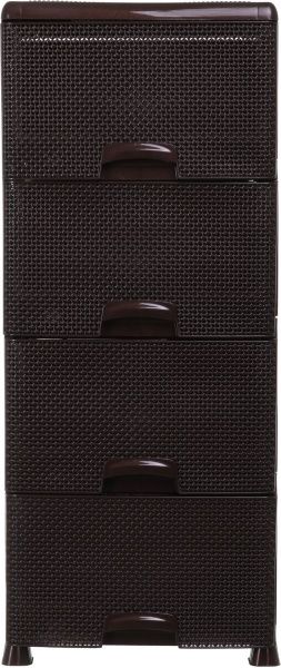 Комод пластиковая OZ-ER K013 на 4 ящика коричневый 894x368x431 мм