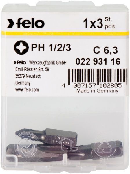 Набір біт Felo 3 шт. 02293116